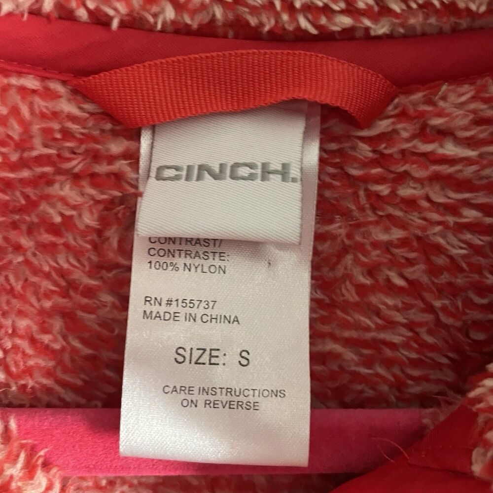 Cinch Pullover Sweater Small Women’s Red White Fuzzy Comfortable - Picture 4 of 9